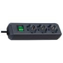 Brennenstuhl Eco-Line with switch and 1,5 mm² Ø cable power extension 5 m 3 AC outlet(s) Black