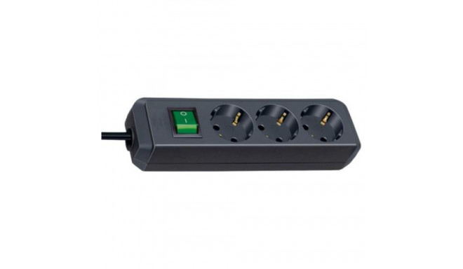 Brennenstuhl Eco-Line with switch and 1,5 mm² Ø cable power extension 5 m 3 AC outlet(s) Black