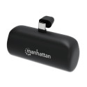 Manhattan Power Bank with integrated USB-C plug, 5000 mAh, Up to 10W output, Kickstand for Use as Ch