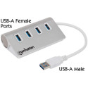 "MANHATTAN Hub 4-Port 4xUSB3.0 Alu Strom: USB"