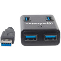 "MANHATTAN USB-HUB 4-Port USB 3.0 schwarz mit Netzteil"