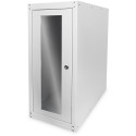 "PC Schrank für Computergehäuse Glastür Digitus. inkl. Castorgruppe. Farbe Grau RAL 7035"