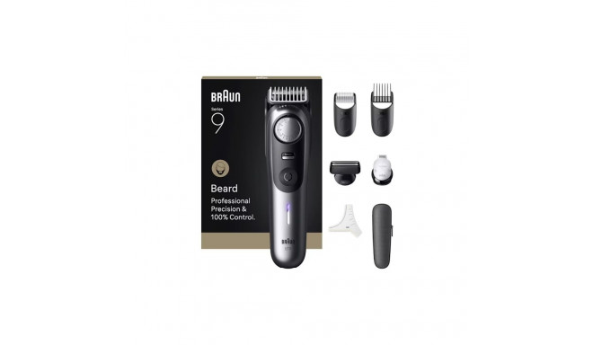 "Braun Series 9 Beard Trimmer BT9520 244848 Akku/Netz satin chrome 7 Aufsätze Rei"