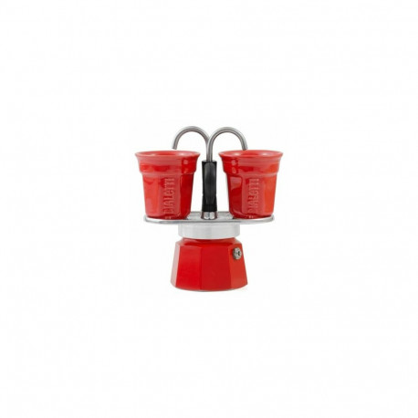 "Bialetti Mini Express - Espressokocher-Set - rot + 2 Becher in rot"