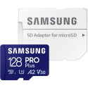 Samsung mälukaart microSDXC 128GB PRO Plus UHS-I U3 + adapter