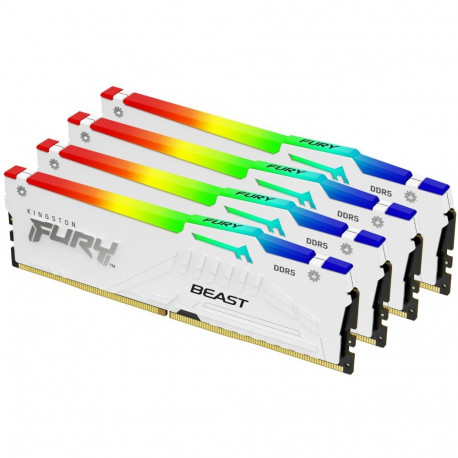 "KINGSTON FURY Beast 128GB 5600MT/s DDR5 CL40 DIMM Kit of 4 White RGB XMP"