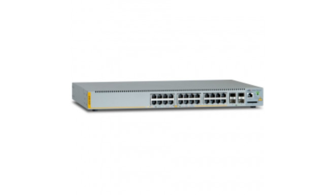 "ALLIED L2+ managed switch 24 x 10/100/1000Mbps POE+ ports 4 x SFP uplink slots"