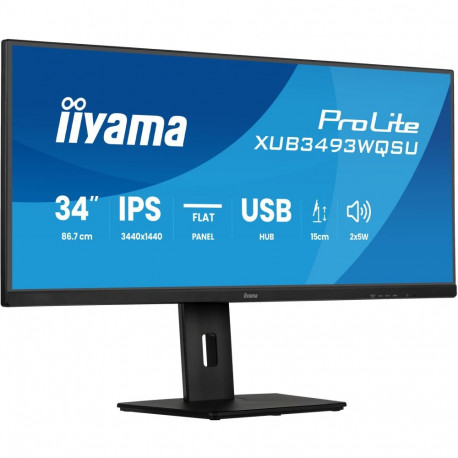 "IIYAMA XUB3493WQSU-B6 86,36cm 34Zoll UW IPS-panel 3440x1440 120Hz 21:9 400cdm 1000:1 1ms"