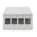 "DIGITUS Patchpanel 4-Port Modular Patchpanel weiß"