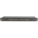 "DIGITUS Patchpanel 1HE 16-Port Cat6 geschirmt schwarz"