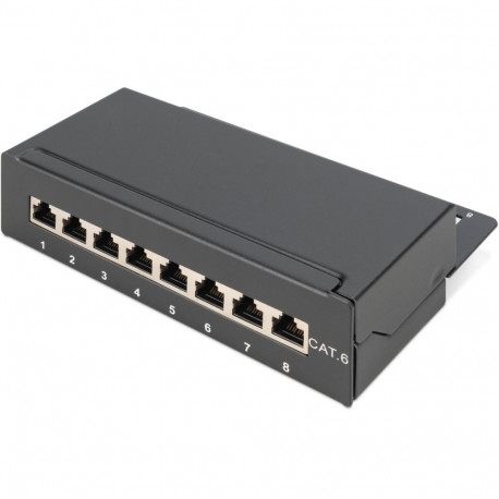 "DIGITUS Patchpanel 1HE 8-Port Cat6 geschirmt schwarz"