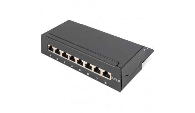 "DIGITUS Patchpanel 1HE 8-Port Cat6 geschirmt schwarz"