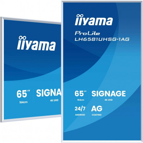 "IIYAMA DS LH6581UHSG 163.9cm VA 24/7 65''/3840x2160/2xHDMI/2xUSB/USB-C"