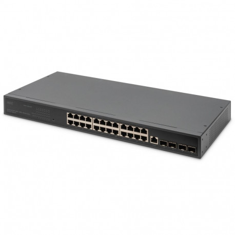 "DIGITUS Switch 19"" 24-Port +4x SFP+Gigabit managed schwarz"