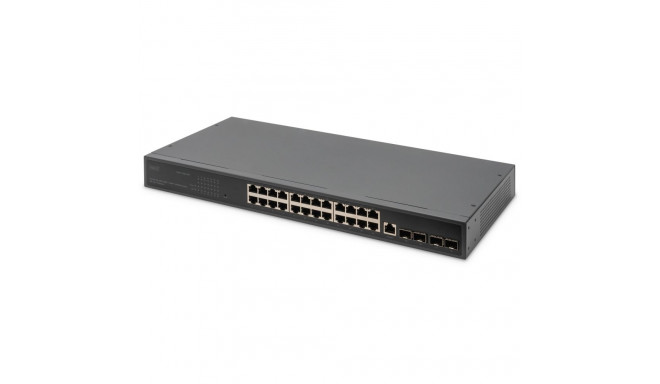 "DIGITUS Switch 19"" 24-Port +4x SFP+Gigabit managed schwarz"