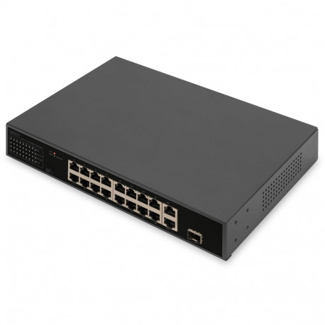 "DIGITUS Switch 16-Port 10/100 32W PoE schwarz"