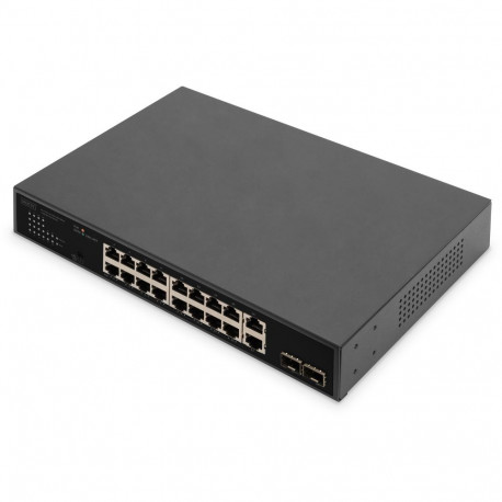 "DIGITUS Switch 16+2Port 2Gigabit SFP PoE schwarz"