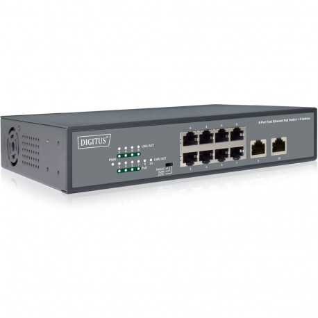 "DIGITUS Switch 8-Port 10/100 120W PoE Unmanaged schwarz"