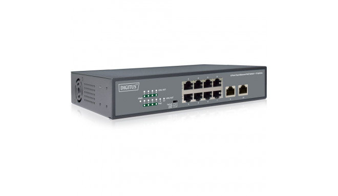"DIGITUS Switch 8-Port 10/100 120W PoE Unmanaged schwarz"