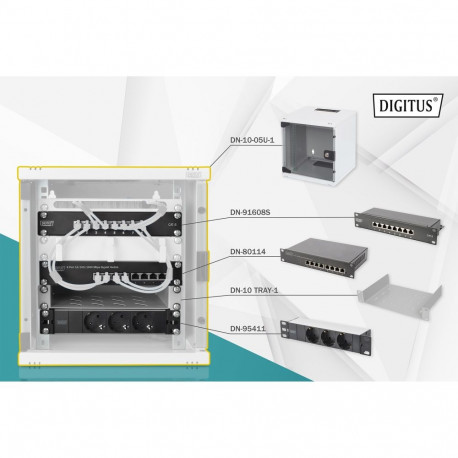 "DIGITUS Netzwerk-Set 254 mm (10"") - 6HE, 312x300 mm (BxT)"