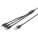 "DIGITUS LAK 3in1 USBA+Lightning+MicroUSB->USBC 1m schwarz"