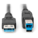 "DIGITUS USB 3.0 Anschlusskabel Typ A -B St/St 1.8m, sw"