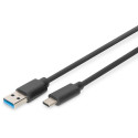 "DIGITUS USB 3.0 Anschlusskabel Typ C -A St/St 1.0m, sw"