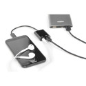 "DIGITUS USB 3.1 Verteilerkabel Typ C-Klinke St/Bu/Bu 0.2m sw"