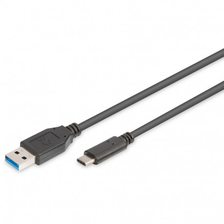 "DIGITUS USB 3.0 Anschlusskabel Typ C -A St/St 1.0m, sw"