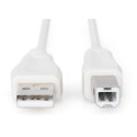 "DIGITUS USB 2.0 Anschlusskabel Typ A- B St/St 1.8m weiss"