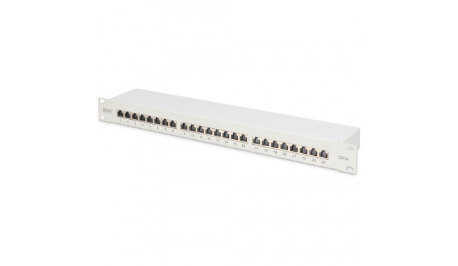 "DIGITUS Patchpanel 1HE 24-Port Cat6a geschirmt lichtgrau"