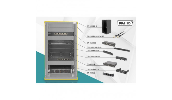 "DIGITUS Netzwerk-Set 254 mm (10"")-12HE, 312x300mm (B x T)"
