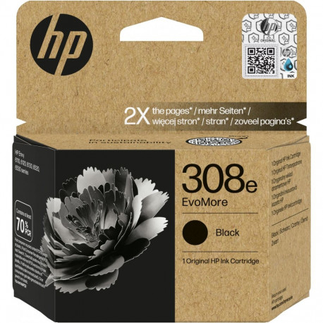 "HP 308e EvoMore Black Original Ink Cartridge"