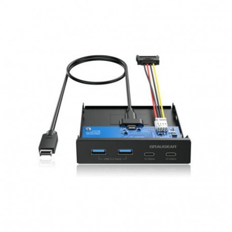 "GRAUGEAR Multi Frontblende 4-Fach USB-HUB. 2x USB-C.2x USB-A retail"
