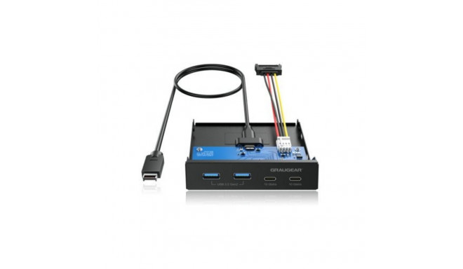 "GRAUGEAR Multi Frontblende 4-Fach USB-HUB. 2x USB-C.2x USB-A retail"