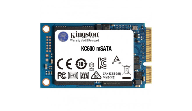 "Kingston KC600 - verschlüsselt - 256 GB - intern - mSATA - SATA 6Gb/s - 256-Bit-AES - TCG Opal Encr