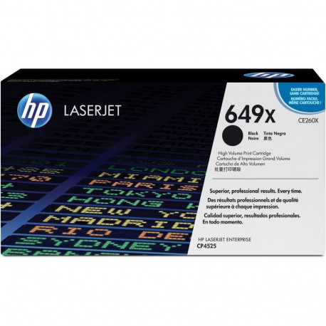 "HP 649X original Color LaserJet Toner cartridge CE260X black high capacity 17.000 pages 1-pack"