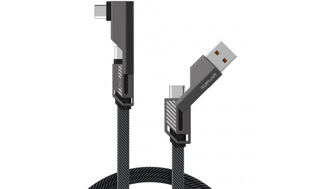 "4smarts USB-C Kabel ComboCord Flat Right Angle 240W. 1.5m"