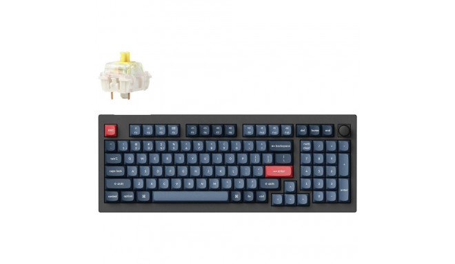 "Keychron V5 Max (schwarz/blaugrau. DE-Layout. Gateron Jupiter Banana. Hot-Swap. RGB)"
