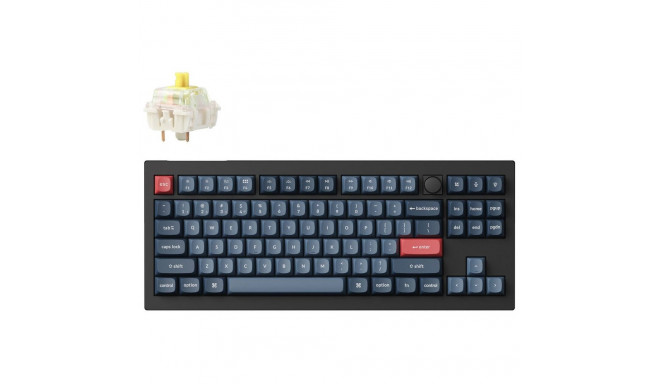 "Keychron V3 Max (schwarz/blaugrau. DE-Layout. Gateron Jupiter Banana. Hot-Swap. RGB)"