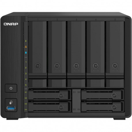 "QNAP TS-932PX-4G 9-Bay NAS AL324 4GB DDR4 SODIMM 5x8,89cm 3,5Zoll 4x6,35cm 2,5Zoll drive slots 2x10