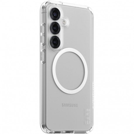 "CARE Flagship Case Clear w. white QI Compatible Galaxy S25"