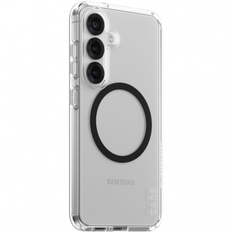 "CARE Flagship Case Clear w. Black QI Compatible Galaxy S25"