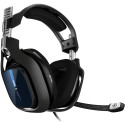 "Logitech Astro A40 TR For PS4 headset full size wired 3.5 mm jack black blue"