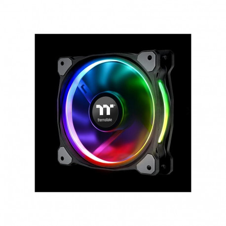 "140mm Thermaltake Riing Plus 14 LED RGB Radiator Fan TT Premium Black 3 Pack"