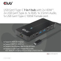 "Club3D USB-C 7in1-HUB >2xHDMI/2xUSB/USB-C/LAN 4K60Hz PD100W"