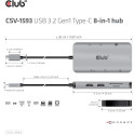 "Club3D USB-C 8in1-HUB >2xHDMI/2xUSB/USB-C/LAN 4K60Hz PD100W"