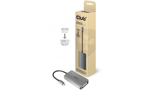"Club3D Adapter USB 3.2 Typ C > DVI-D aktiv St/Bu"
