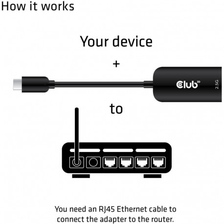 "Club3D Adapter USB 3.2 Typ C > RJ45 2.5Gb St/Bu"