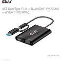 "Club3D Adapter USB Typ C/A > HDMI / VGA St/Bu"